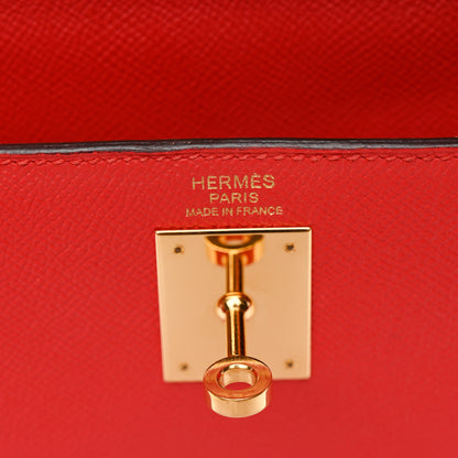 Hermes Epsom Kelly Sellier 32 Rouge Tomate 6 of 14