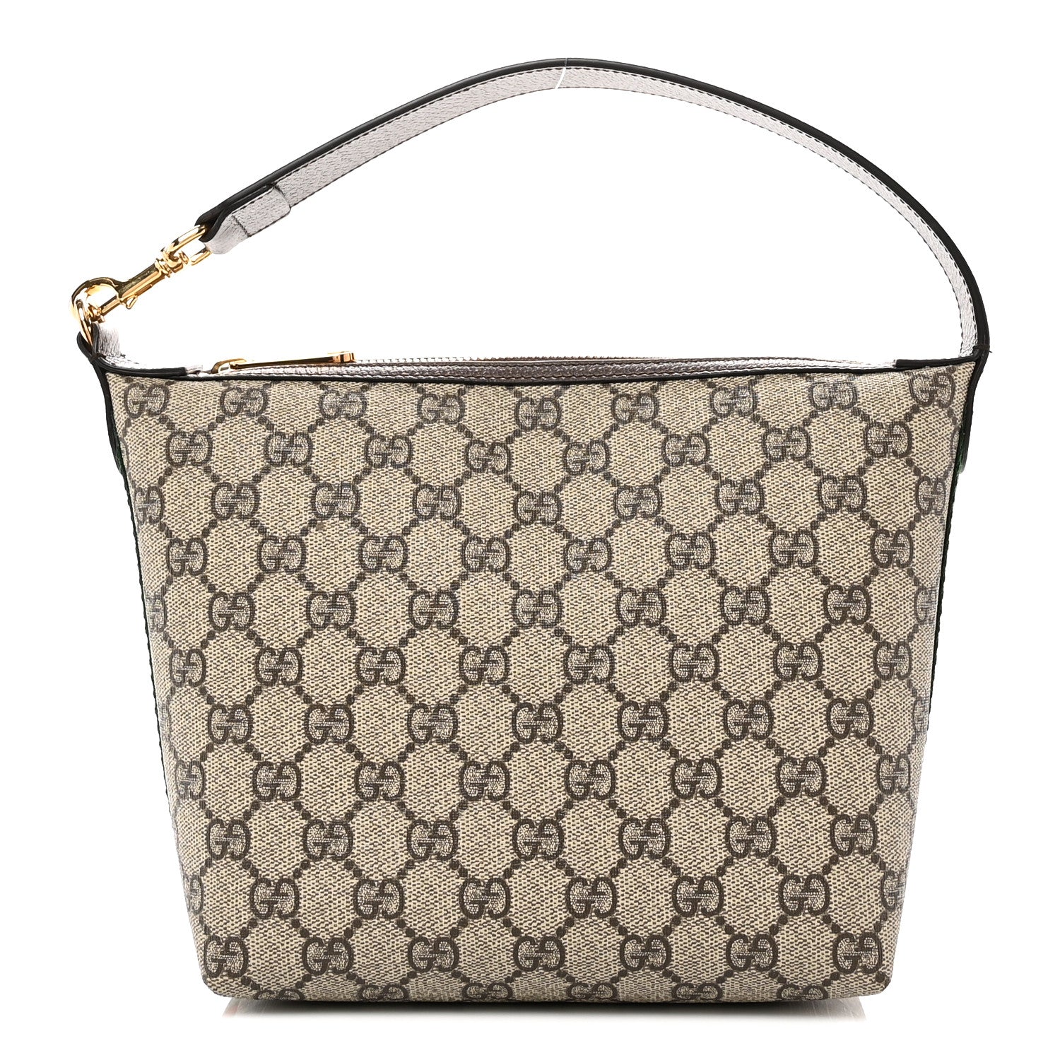 Gucci GG Supreme Monogram Textured Calfskin Web Super Mini Ophidia Shoulder Bag Beige Ebony New Acero 1 of 11