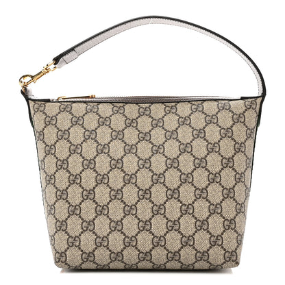 Gucci GG Supreme Monogram Textured Calfskin Web Super Mini Ophidia Shoulder Bag Beige Ebony New Acero 1 of 11