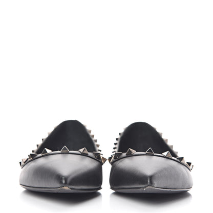 Valentino Garavani Calfskin Rockstud Ballerina Flats 38 Black 2 of 13