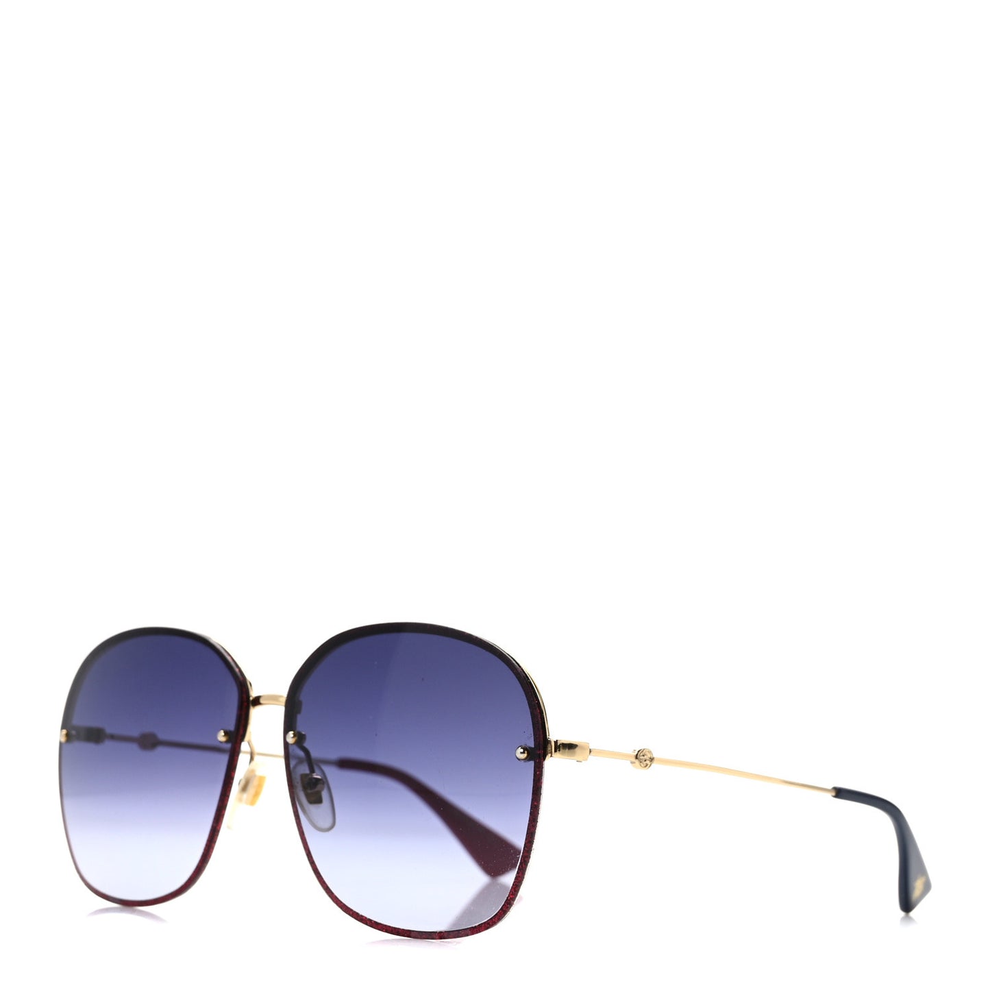 Square Frame Sunglasses GG0228S Gold Red