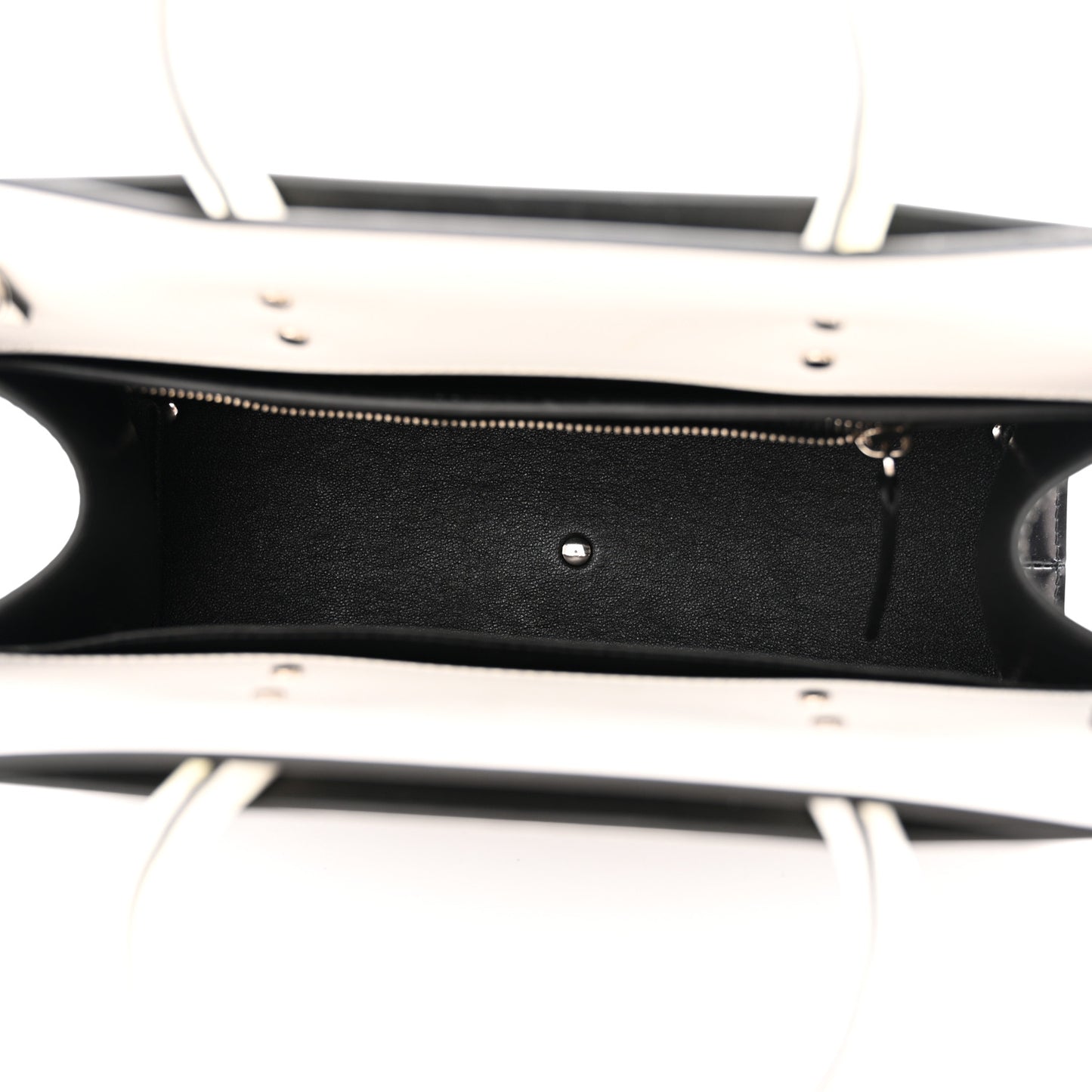 Smooth Calfskin Small Degrade Horizon Satchel White Black