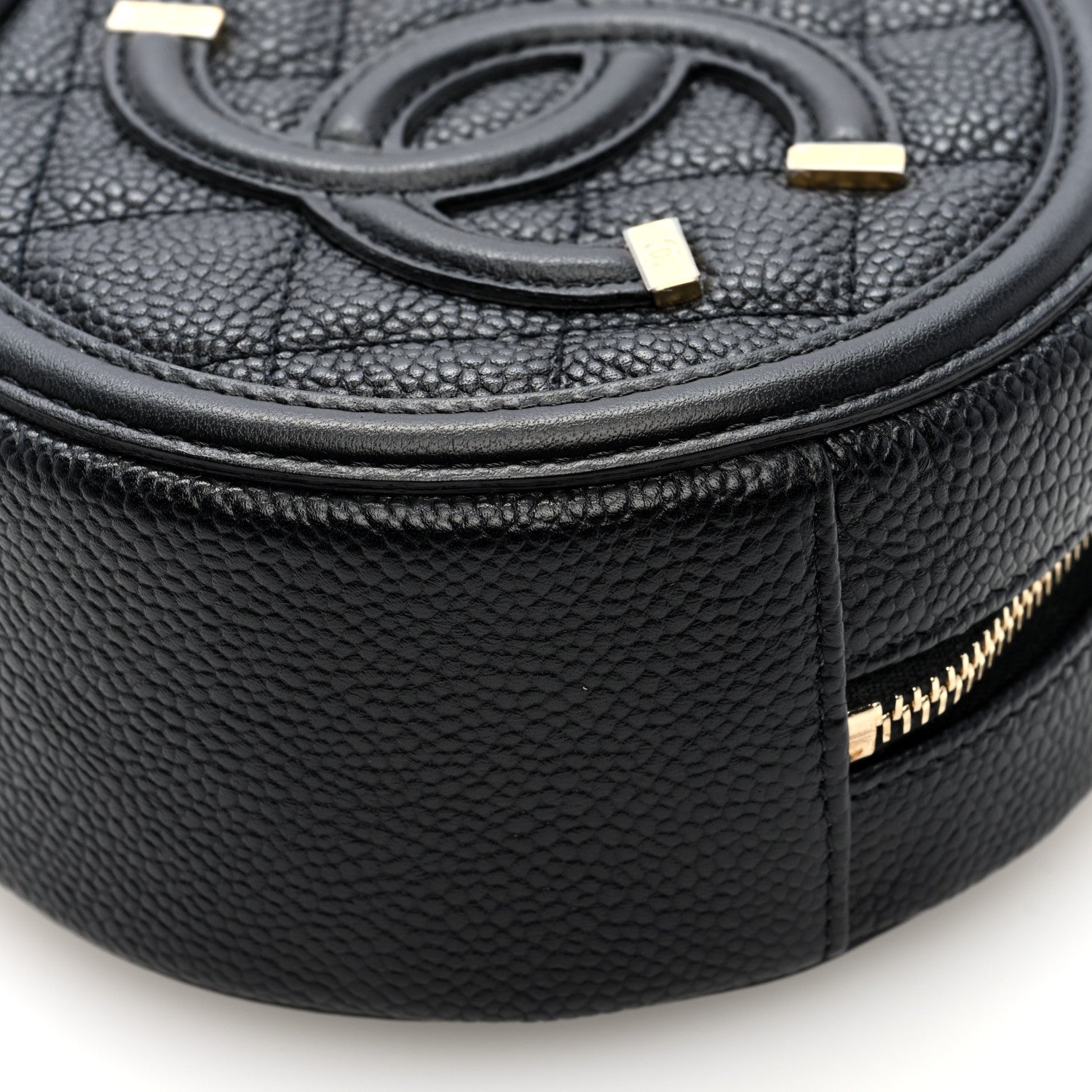 Chanel Caviar Quilted Round Filigree Crossbody Black 10 of 11
