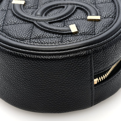 Chanel Caviar Quilted Round Filigree Crossbody Black 10 of 11