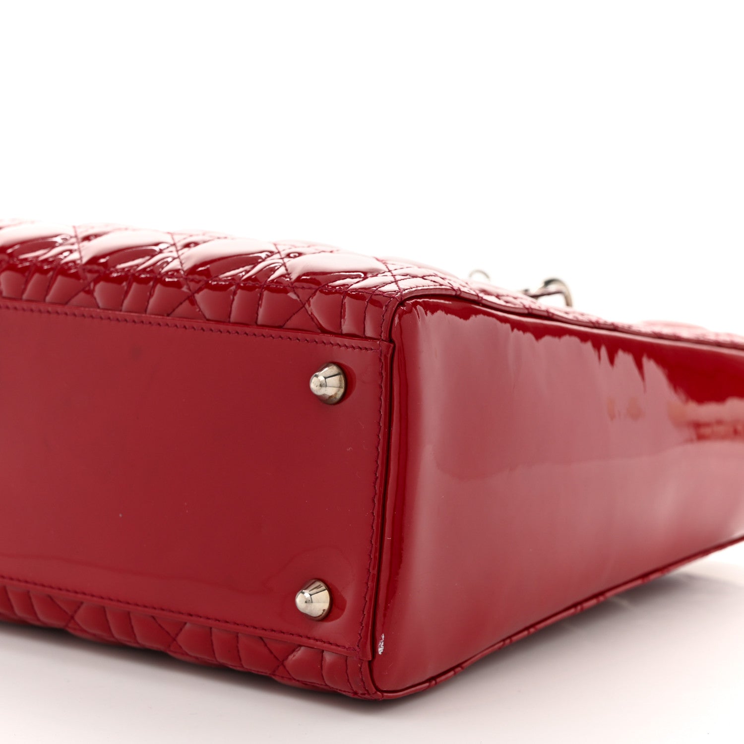 Christian Dior Patent Cannage Large Lady Dior Red 6 of 10