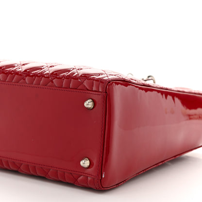 Christian Dior Patent Cannage Large Lady Dior Red 6 of 10