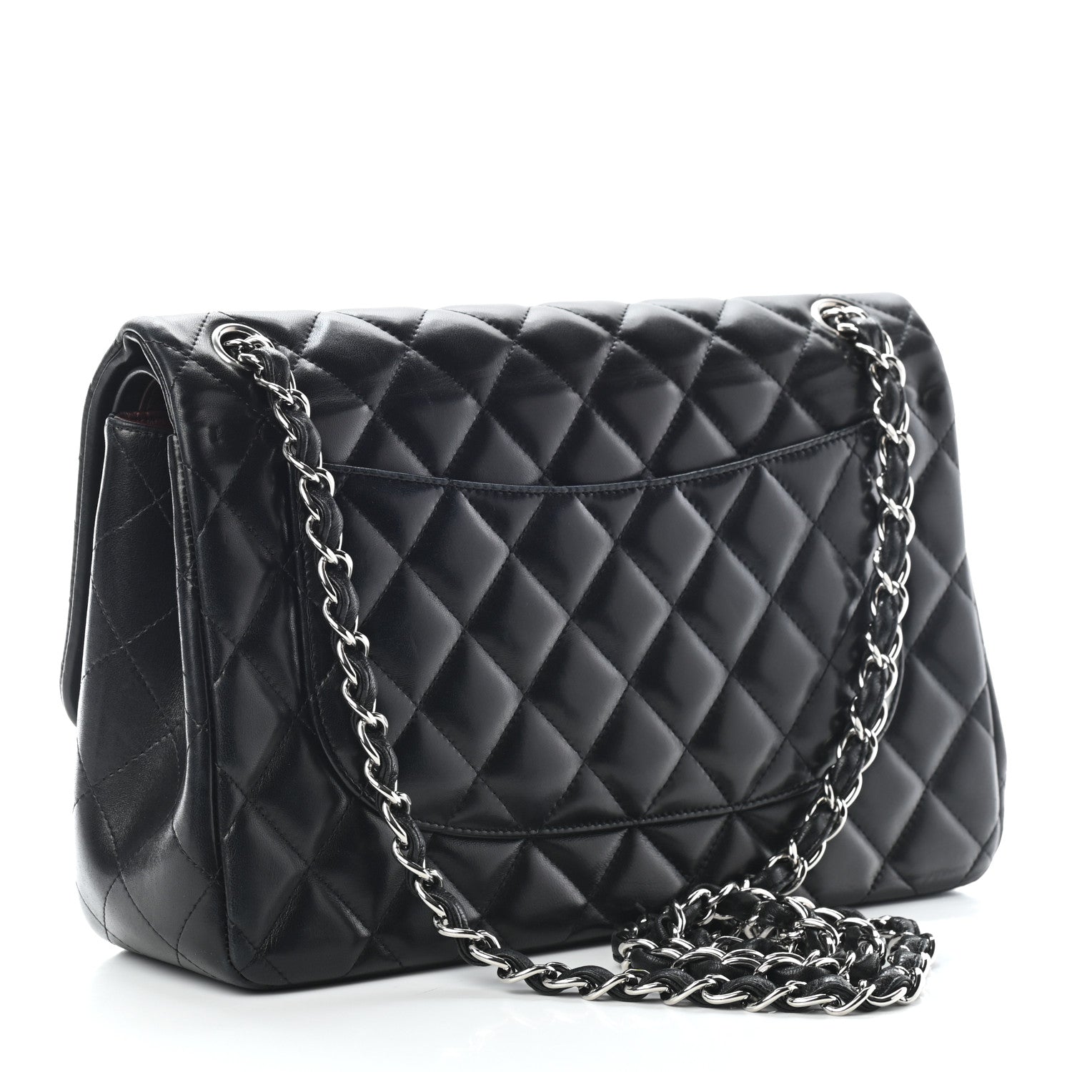 Chanel Lambskin Quilted Jumbo Double Flap Black 3 of 12
