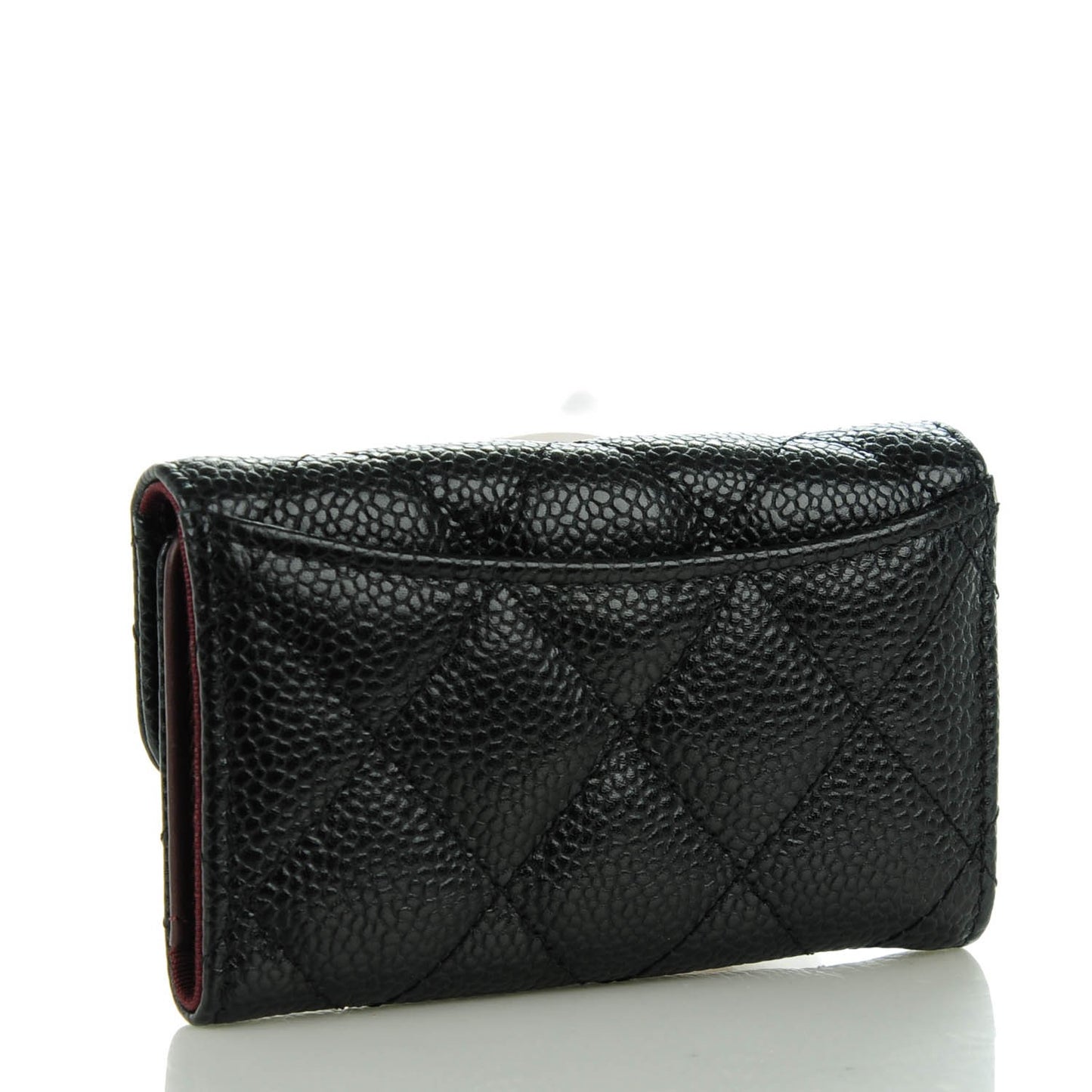 Caviar Quilted 6 Key Holder Black