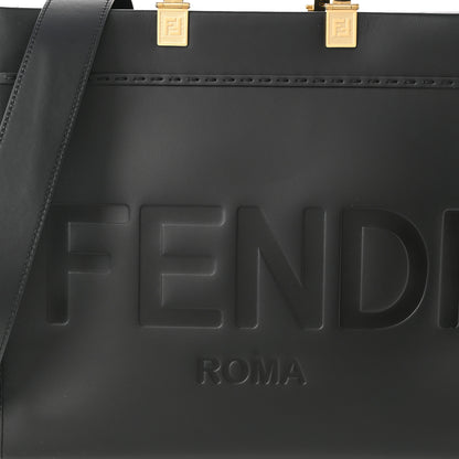 Fendi Vitello King Plexiglass Medium Fendi Sunshine Shopper Tote Black 8 of 10