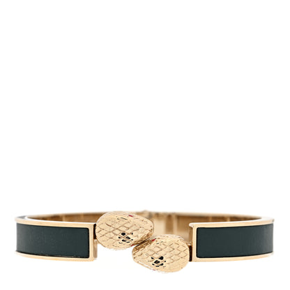 Bulgari Metal Calfskin Serpenti Forever Bangle Bracelet Green 1 of 4