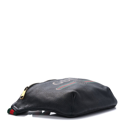 Gucci Grained Calfskin Logo Belt Bag Black 5 of 10