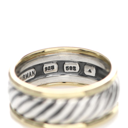 David Yurman Sterling Silver 14K Yellow Gold Cable Band Ring 62 10 4 of 5