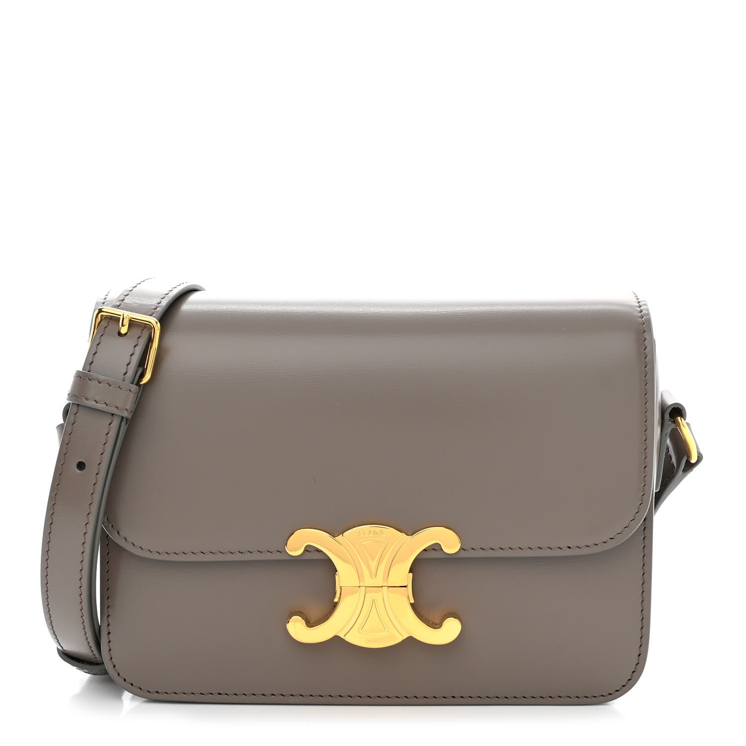 Celine Shiny Calfskin Teen Triomphe Pebble 1 of 12