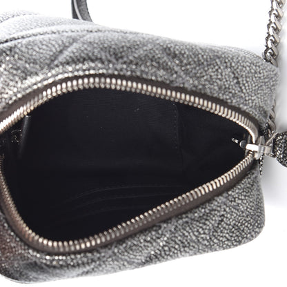 Saint Laurent Metallic Grain De Poudre Y Quilted Monogram Mini Loulou Camera Bag Gun Metal 5 of 7