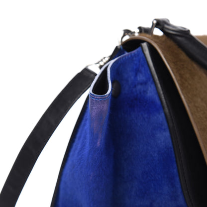 Celine Pony Hair Smooth Calfskin Tri-Color Medium Trapeze Cobalt 16 of 16