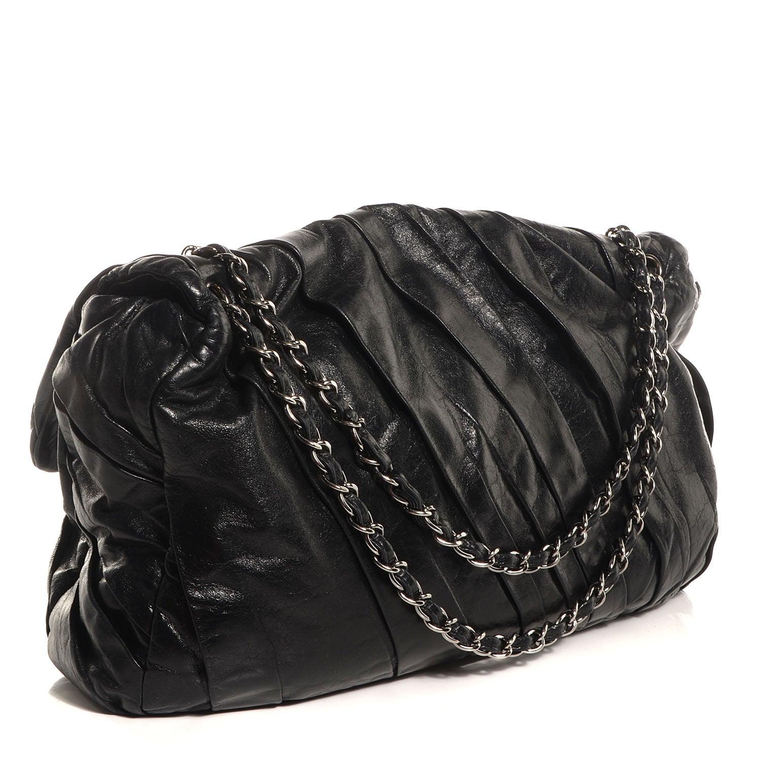 Chanel Glazed Calfskin Twisted Maxi Flap Black 3 of 7