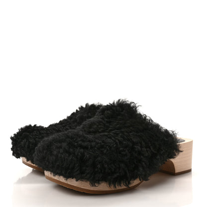 Chanel Shearling Lambskin Clogs 40 Black 3 of 8