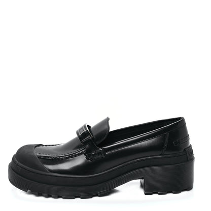 Christian Dior Brushed Calfskin Dior Code Lug Sole Platform 35mm Loafers 41 Black 1 of 9