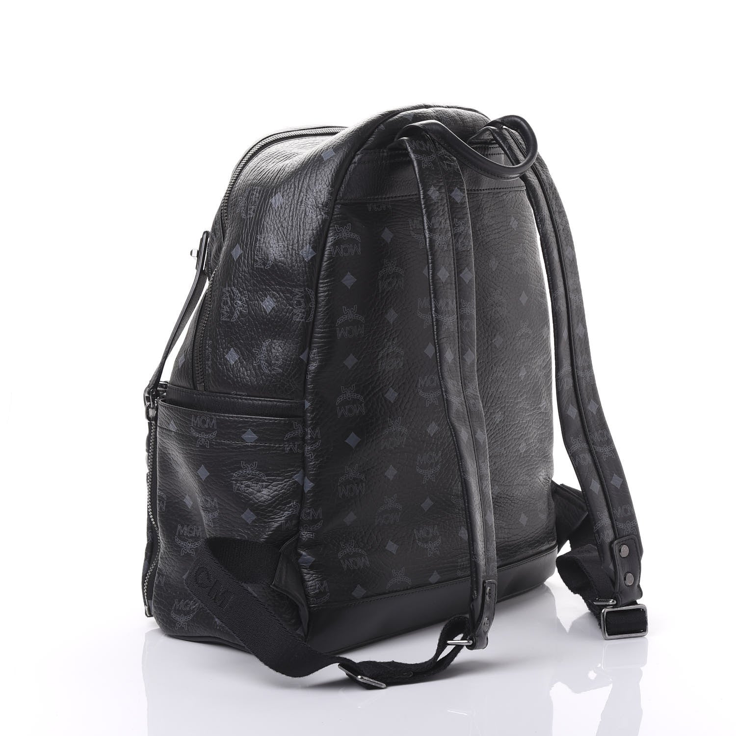 MCM Visetos Medium Studded Dual Stark Backpack Black 2 of 8