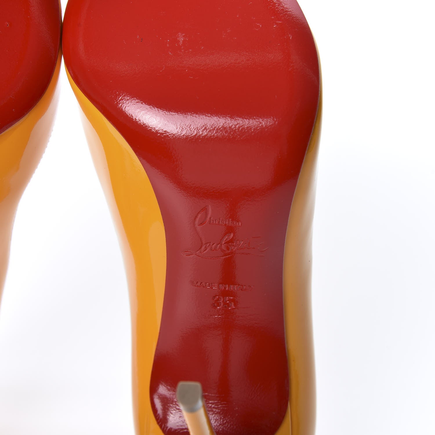 Christian Louboutin Patent Pigalle Follies 100 Pumps 35 Full Moon 8 of 9