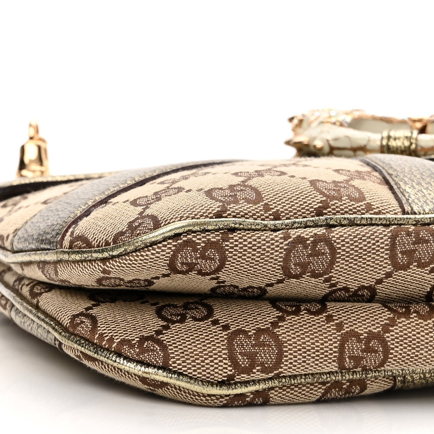 Gucci Monogram Tom Ford Jeweled Dragon Bag Gold 9 of 10