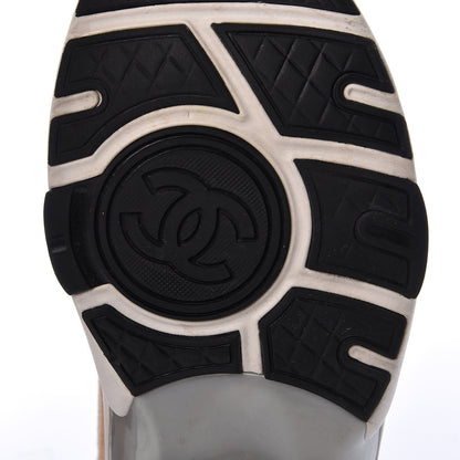 Chanel Suede Calfskin Womens CC Sneakers 37 Brown Beige 6 of 12