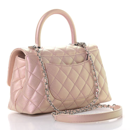 Chanel Iridescent Caviar Quilted Mini Coco Handle Flap Pink 3 of 9