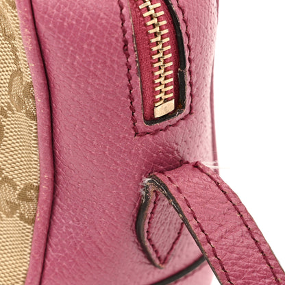 Gucci Monogram Textured Calfskin Mini Bree Messenger Bag Beige Ebony Peonia Flower 10 of 18