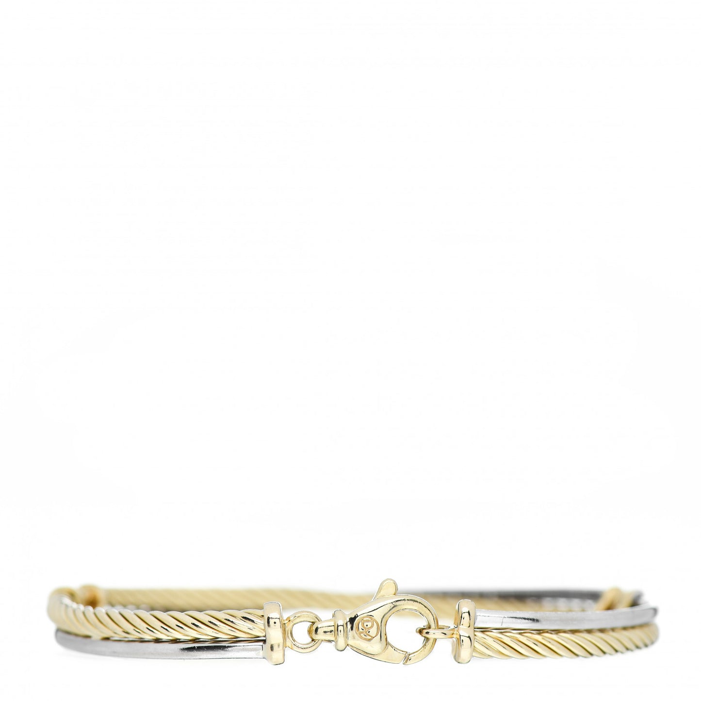 18K White Yellow Gold Diamond Crossover Bracelet