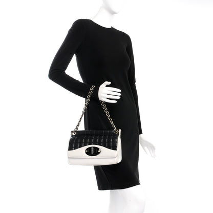 Chanel Lambskin Chocolate Bar Mademoiselle Flap Black White 2 of 8