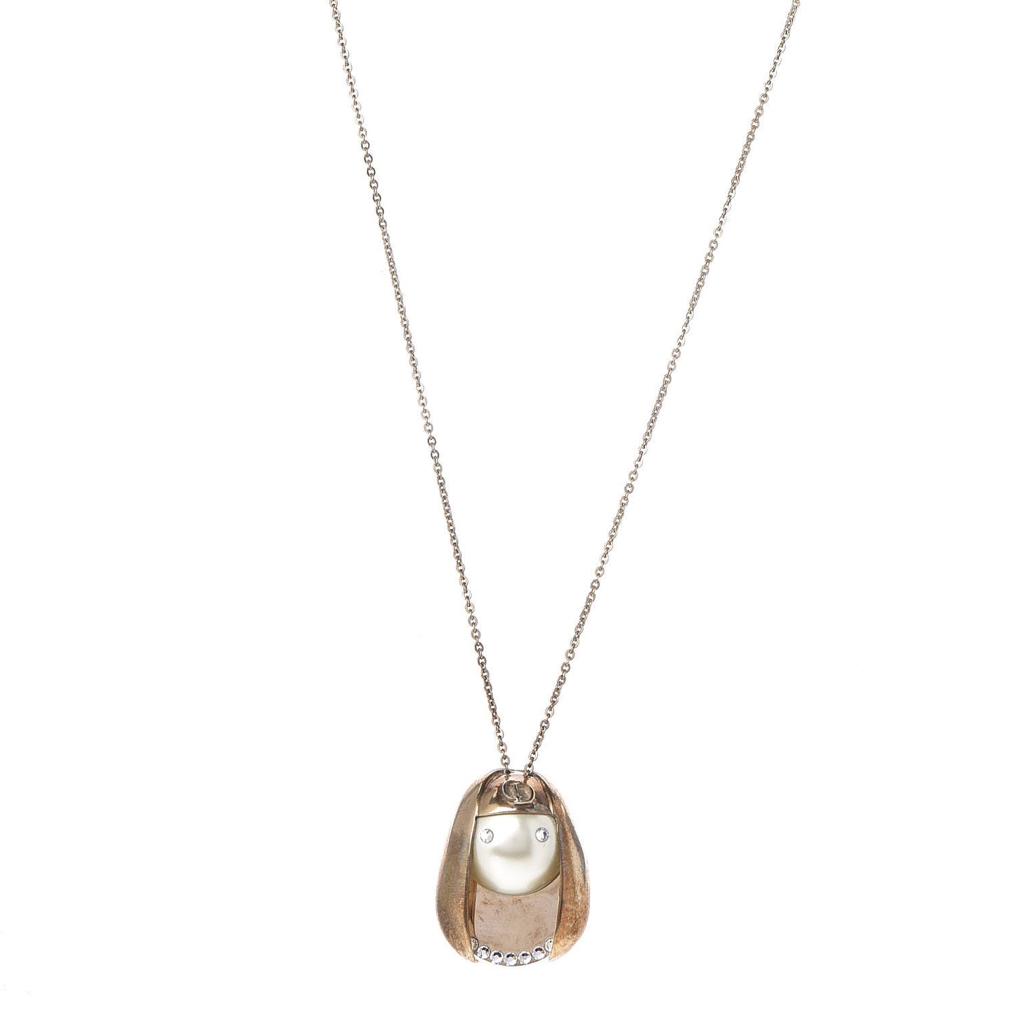 Crystal Pearl Tell Me Dior Zodiac Virgo Necklace Gold