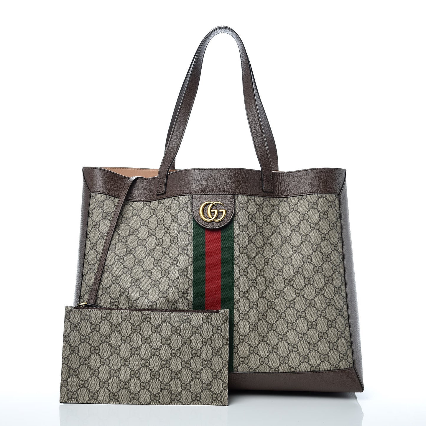 GG Supreme Monogram Web Ophidia Tote Brown