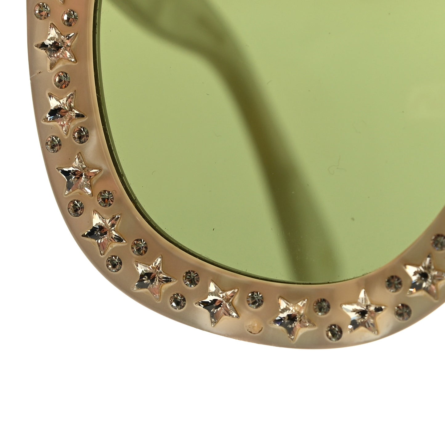 Acetate Crystal Oversize Mirrored Star Sunglasses GG0116S Ivory
