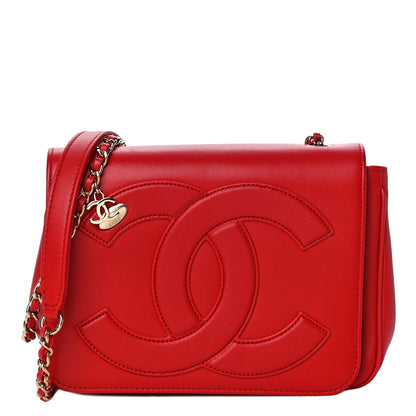 Chanel Lambskin CC Mania Flap Bag Red 1 of 9
