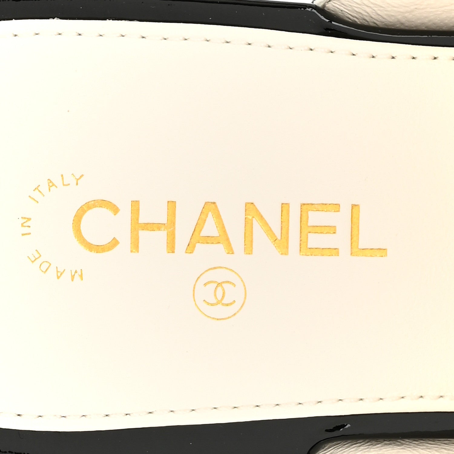 Chanel Lambskin Patent Calfskin CC Thong Sandals 39 White Black 7 of 10