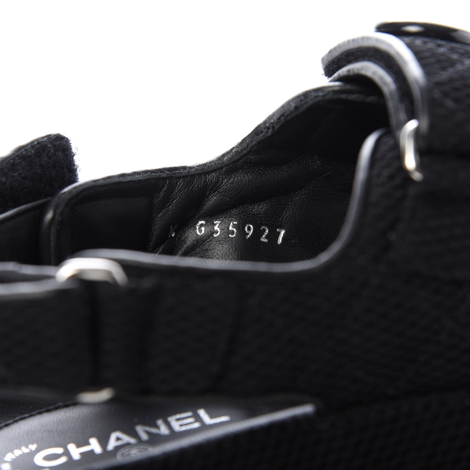 Chanel Fabric Velcro Dad Sandals 36.5 Black 9 of 10