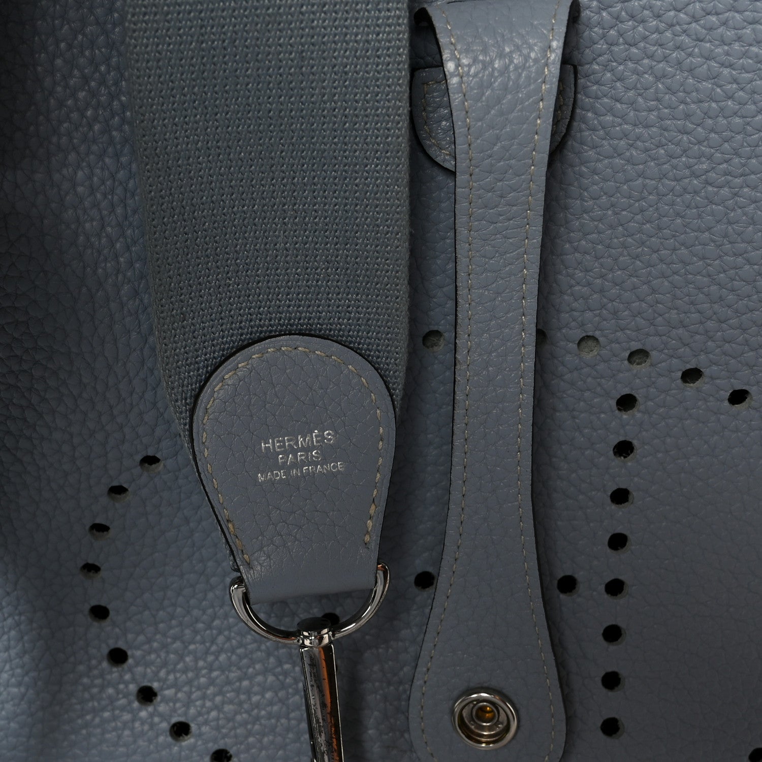 Hermes Taurillon Clemence Evelyne III PM Bleu Lin 8 of 13
