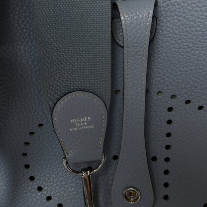 Hermes Taurillon Clemence Evelyne III PM Bleu Lin 8 of 13