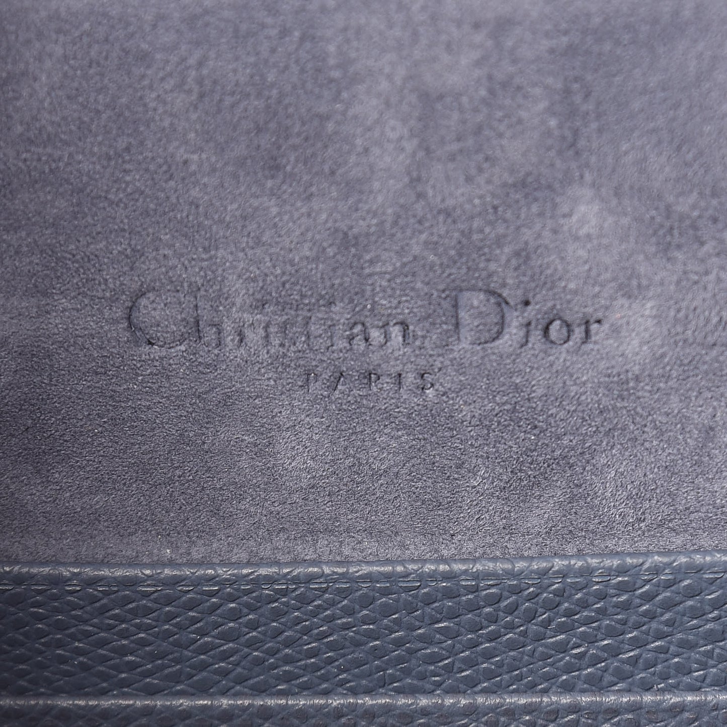 Grained Calfskin Saddle Belt Clutch Denim Blue