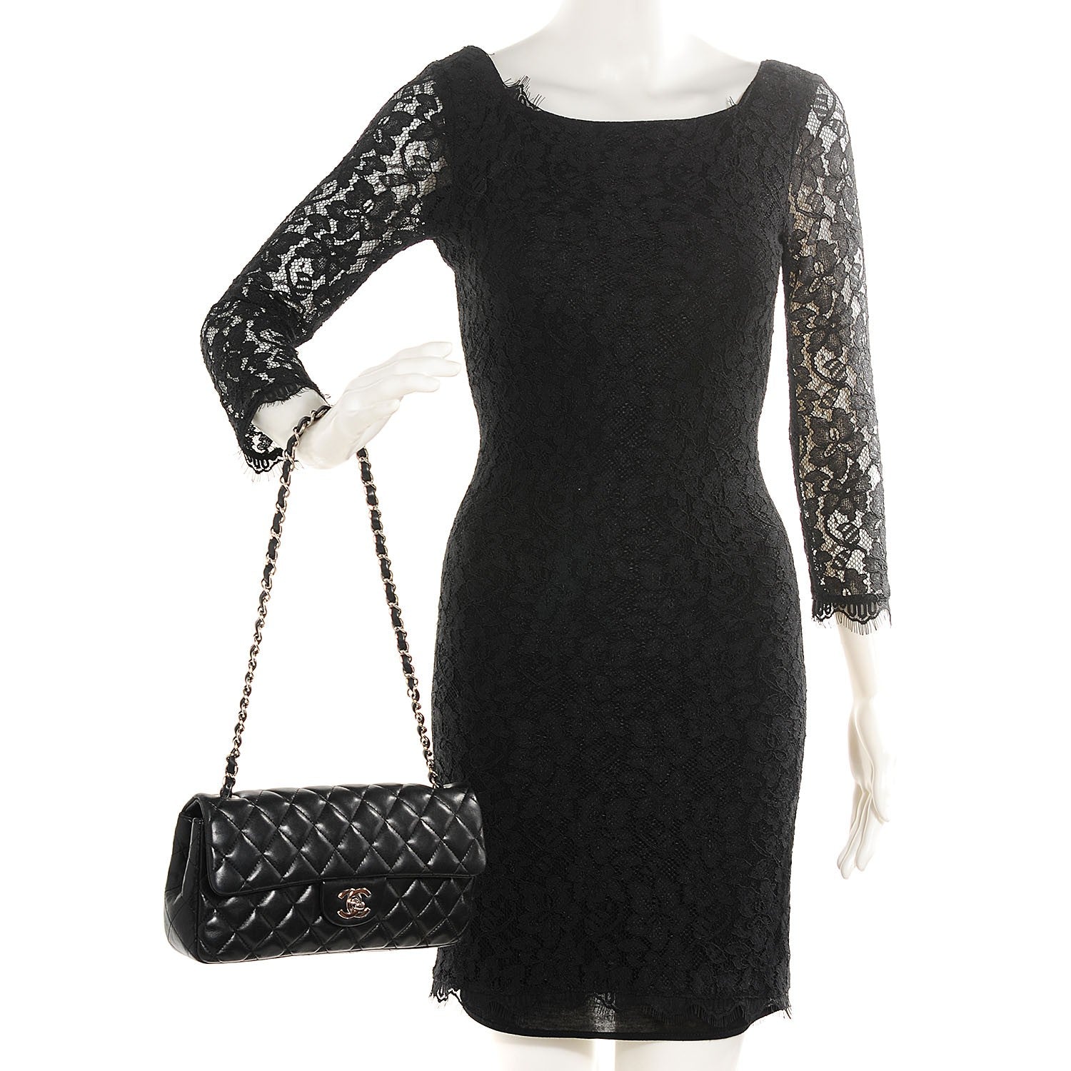 Chanel Lambskin Quilted East West Flap Black 2 of 8