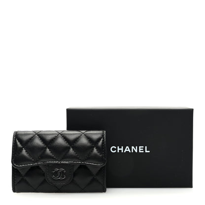 Chanel Lambskin Quilted Flap Card Holder Wallet So Black 9 of 9