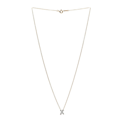 Tiffany 18K Yellow Gold Platinum Diamond Mini Paloma Picasso Graffiti X Pendant Necklace 3 of 6