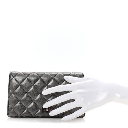 Chanel Metallic Aged Calfskin Quilted Reissue Yen Wallet Silver 2 of 8