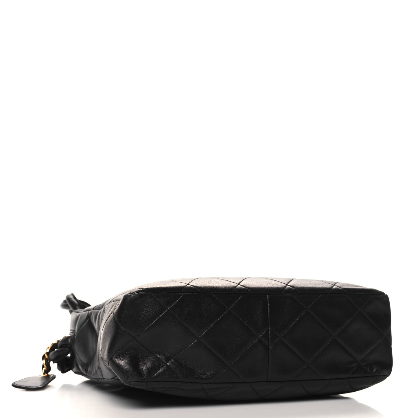 Lambskin Quilted Messenger Bag Black