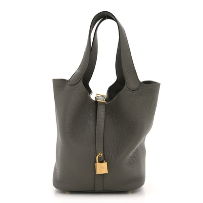 Hermes Taurillon Clemence Picotin Lock 22 MM Etain 1 of 12