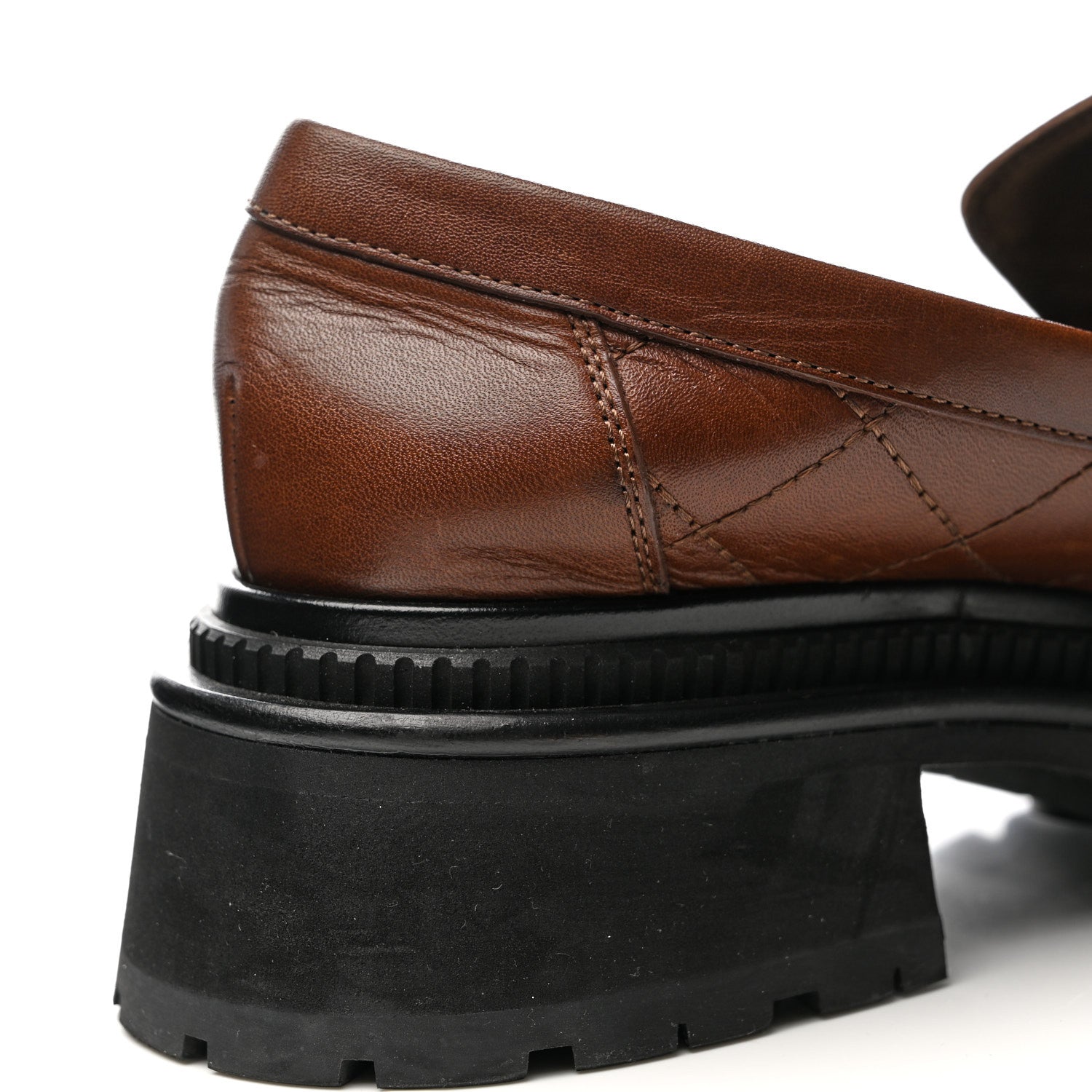 Chanel Calfskin Quilted CC Mocassin Loafers 36 Brown 11 of 15