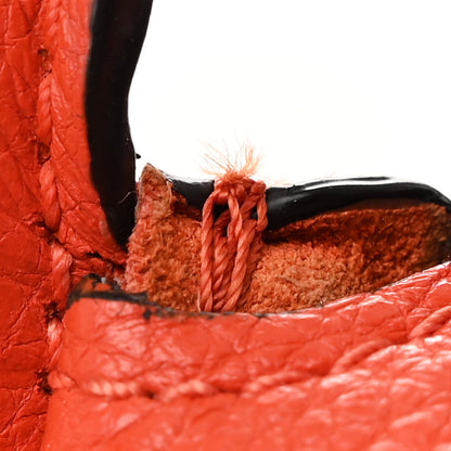 Mulberry Small Classic Grain Calfskin Leighton Tangerine Orange 13 of 14
