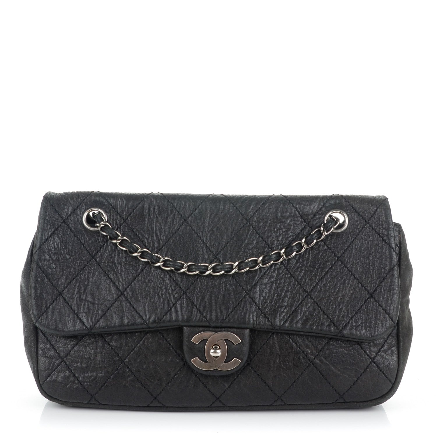 Chanel Distressed Lambskin Le Marais Ligne Flap Black 1 of 7