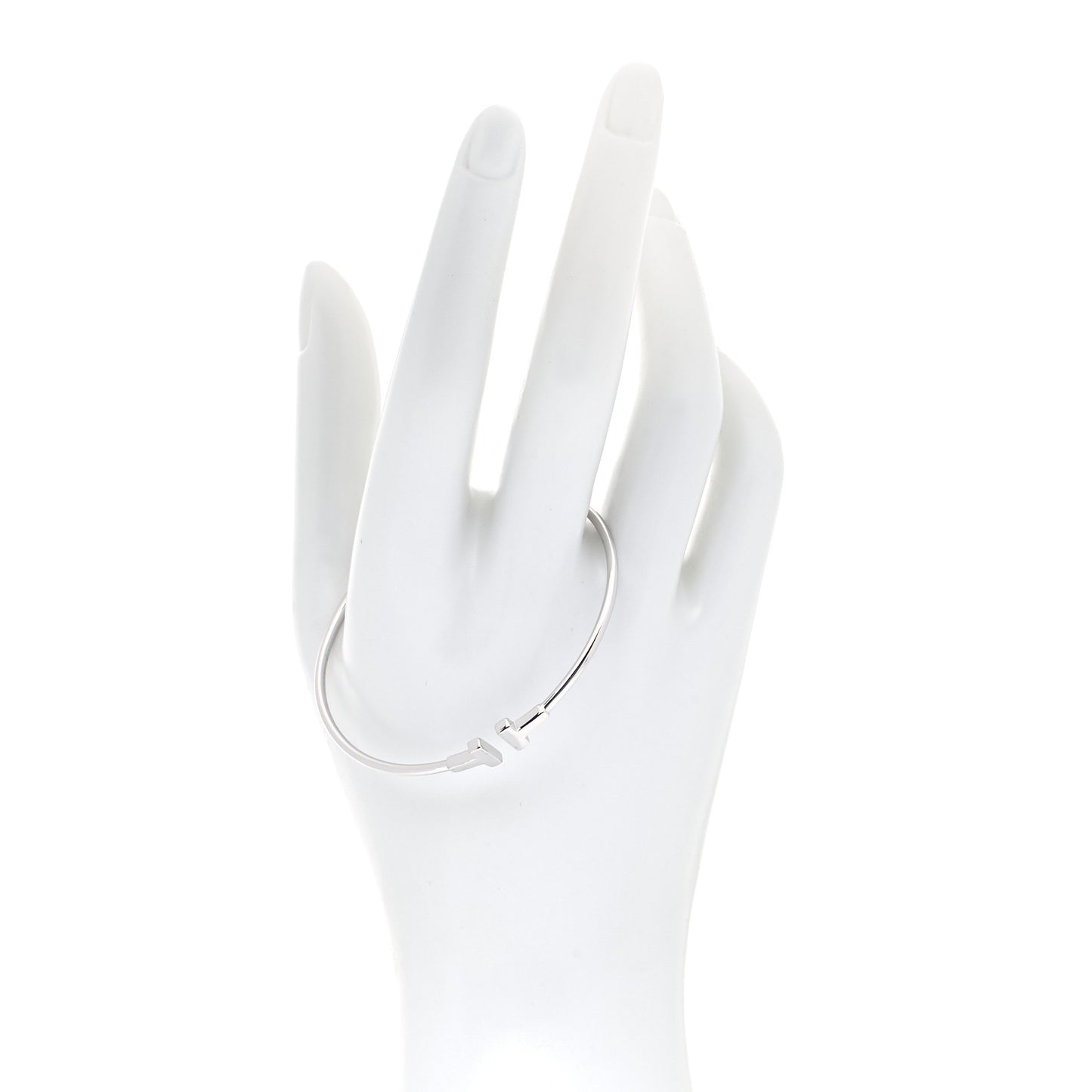 18K White Gold Narrow T Wire Bracelet