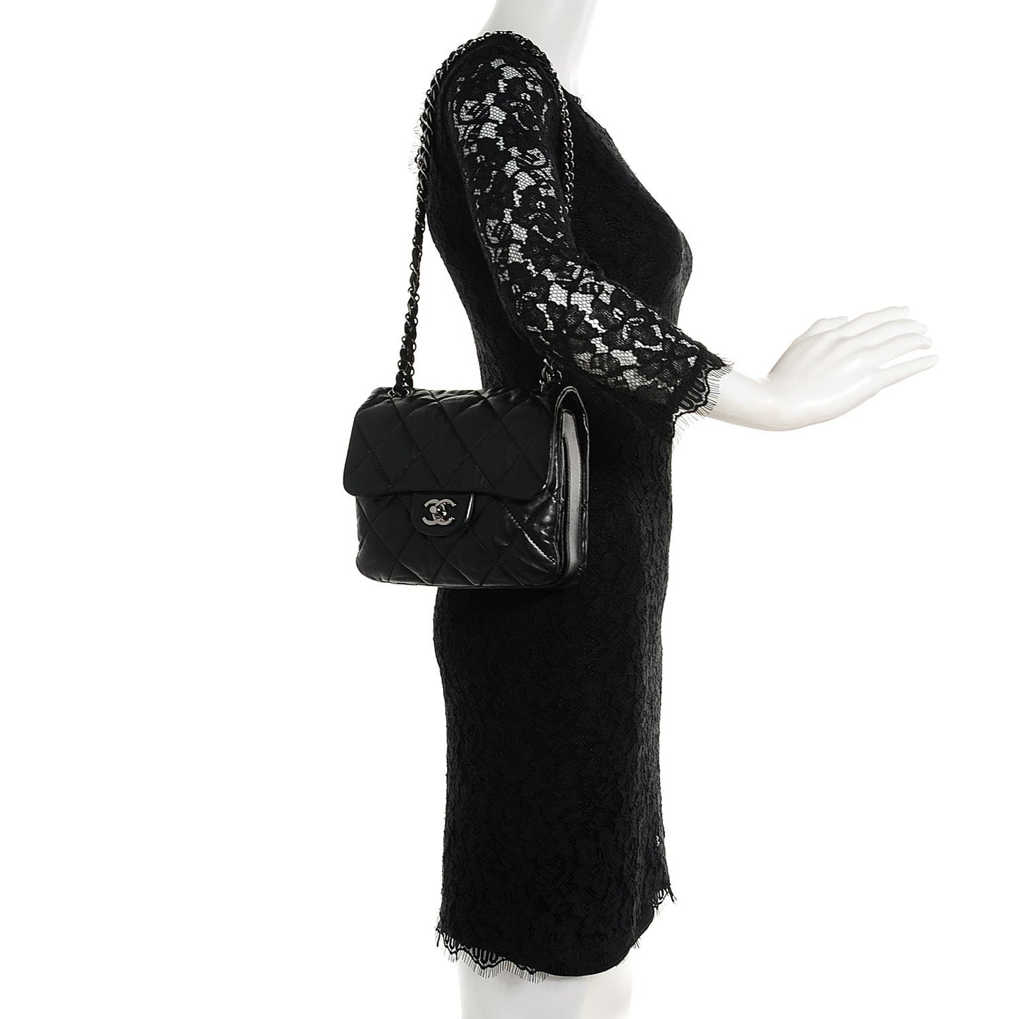 Lambskin Quilted Mini Chanel 3 Flap Black